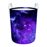 Purple Stars Nebula Galaxy Space Print Round Laundry Basket