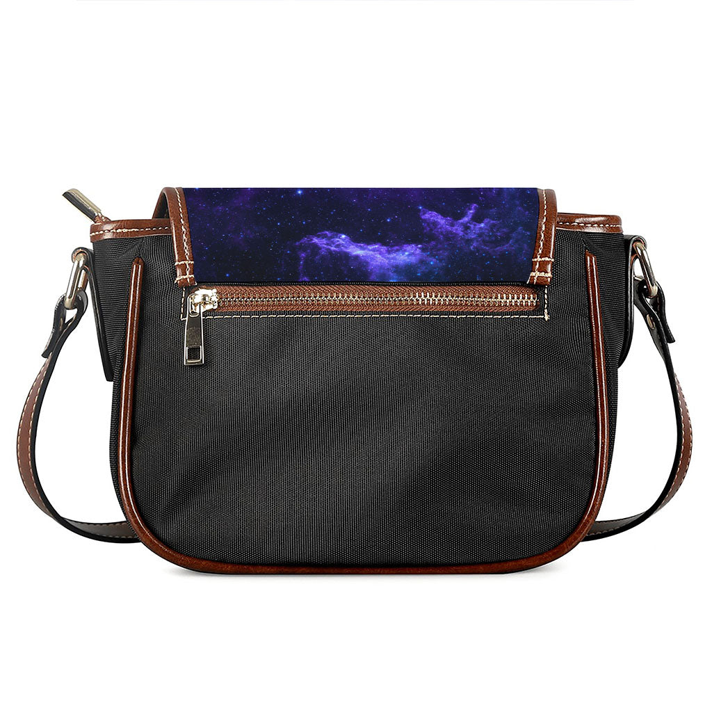 Purple Stars Nebula Galaxy Space Print Saddle Bag