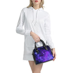 Purple Stars Nebula Galaxy Space Print Shoulder Handbag