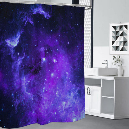 Purple Stars Nebula Galaxy Space Print Shower Curtain