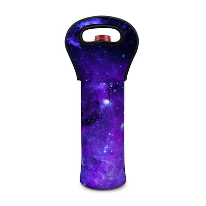 Purple Stars Nebula Galaxy Space Print Single Neoprene Wine Tote