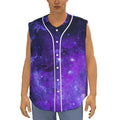 Purple Stars Nebula Galaxy Space Print Sleeveless Baseball Jersey