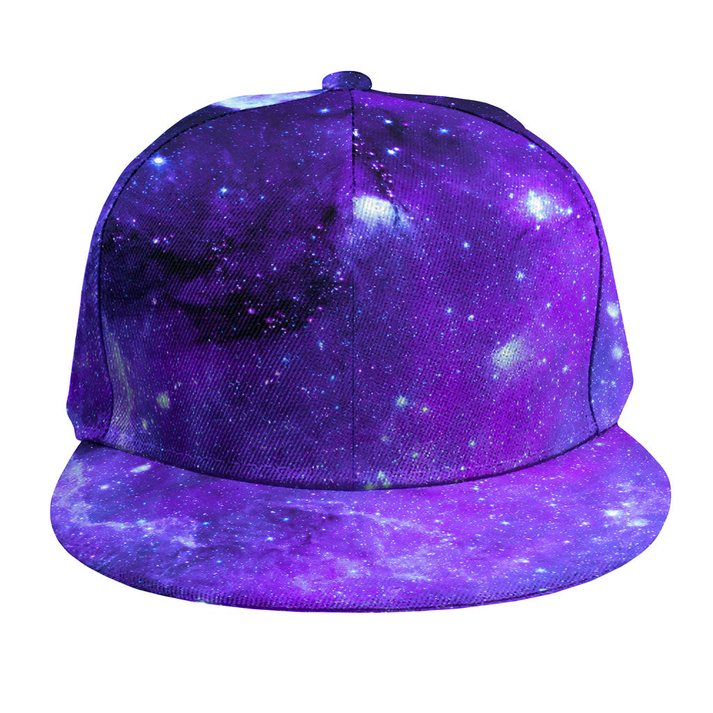 Purple Stars Nebula Galaxy Space Print Snapback Cap