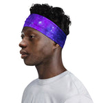 Purple Stars Nebula Galaxy Space Print Sports Headband