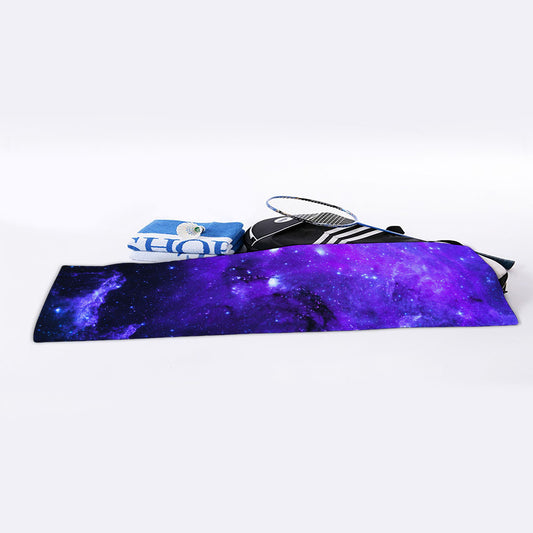 Purple Stars Nebula Galaxy Space Print Sports Towel