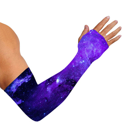 Purple Stars Nebula Galaxy Space Print Sun Protection Arm Sleeves