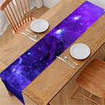 Purple Stars Nebula Galaxy Space Print Table Runner