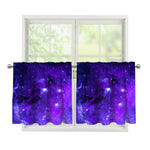 Purple Stars Nebula Galaxy Space Print Tier Curtains