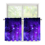 Purple Stars Nebula Galaxy Space Print Tier Curtains