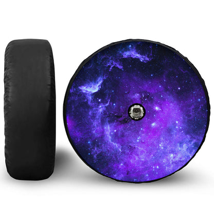 Purple Stars Nebula Galaxy Space Print Tire Cover With Camera Hole