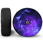 Purple Stars Nebula Galaxy Space Print Tire Cover With Camera Hole