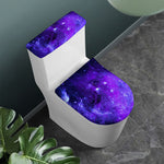 Purple Stars Nebula Galaxy Space Print Toilet Lid And Tank Cover Set