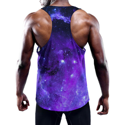 Purple Stars Nebula Galaxy Space Print Training Tank Top