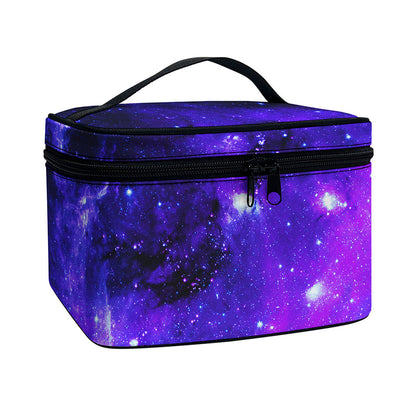 Purple Stars Nebula Galaxy Space Print Travel Makeup Bag