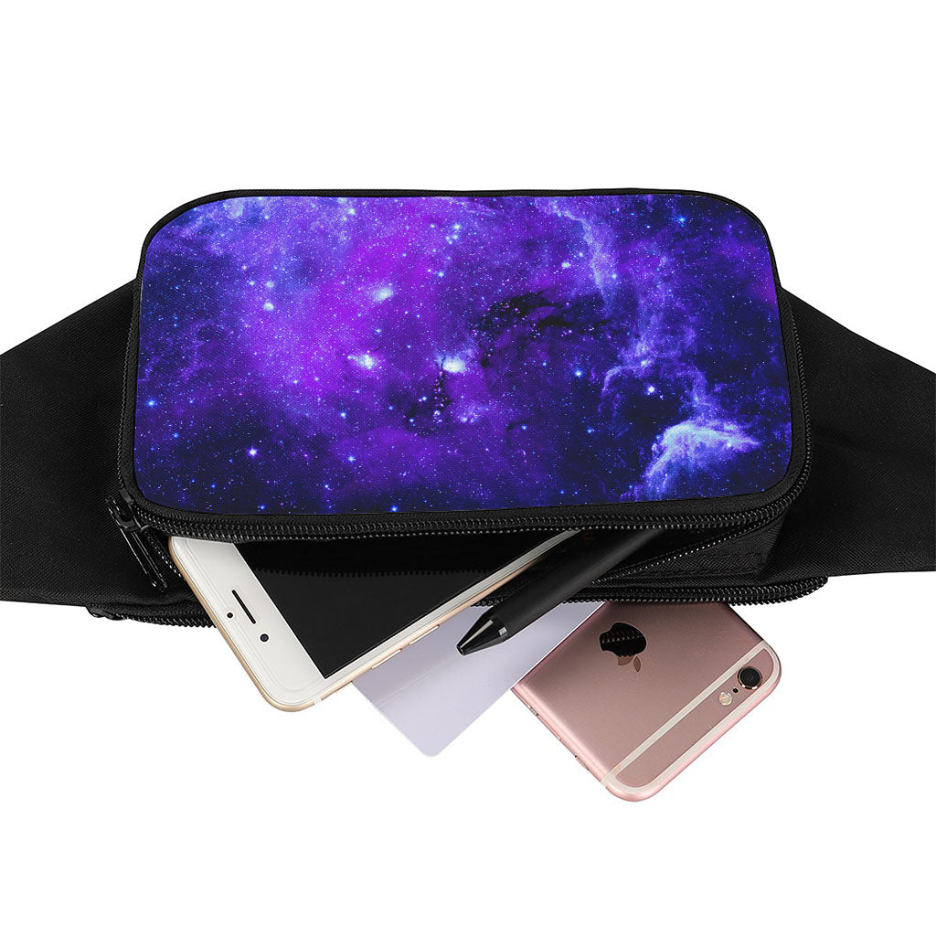 Purple Stars Nebula Galaxy Space Print Waist Bag