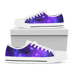 Purple Stars Nebula Galaxy Space Print White Low Top Sneakers