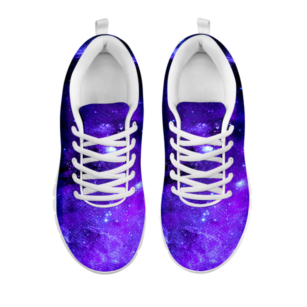 Purple Stars Nebula Galaxy Space Print White Running Shoes