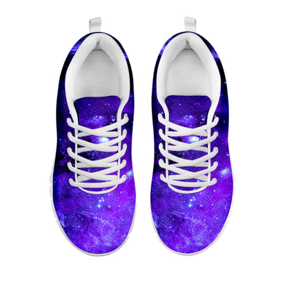 Purple Stars Nebula Galaxy Space Print White Running Shoes