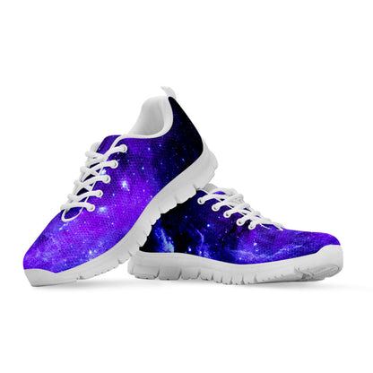Purple Stars Nebula Galaxy Space Print White Running Shoes