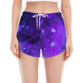 Purple Stars Nebula Galaxy Space Print Women's Split Running Shorts