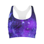 Purple Stars Nebula Galaxy Space Print Women's Sports Bra
