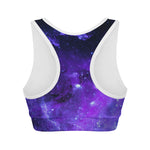 Purple Stars Nebula Galaxy Space Print Women's Sports Bra