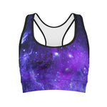 Purple Stars Nebula Galaxy Space Print Women's Sports Bra