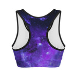 Purple Stars Nebula Galaxy Space Print Women's Sports Bra