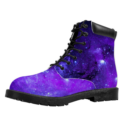 Purple Stars Nebula Galaxy Space Print Work Boots