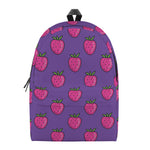 Purple Strawberry Pattern Print Backpack