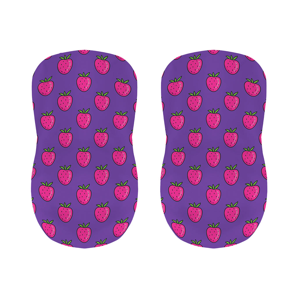 Purple Strawberry Pattern Print Bar Stool Covers