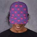 Purple Strawberry Pattern Print Baseball Cap