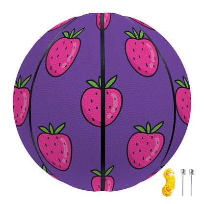 Purple Strawberry Pattern Print Basketball