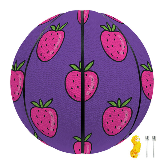 Purple Strawberry Pattern Print Basketball