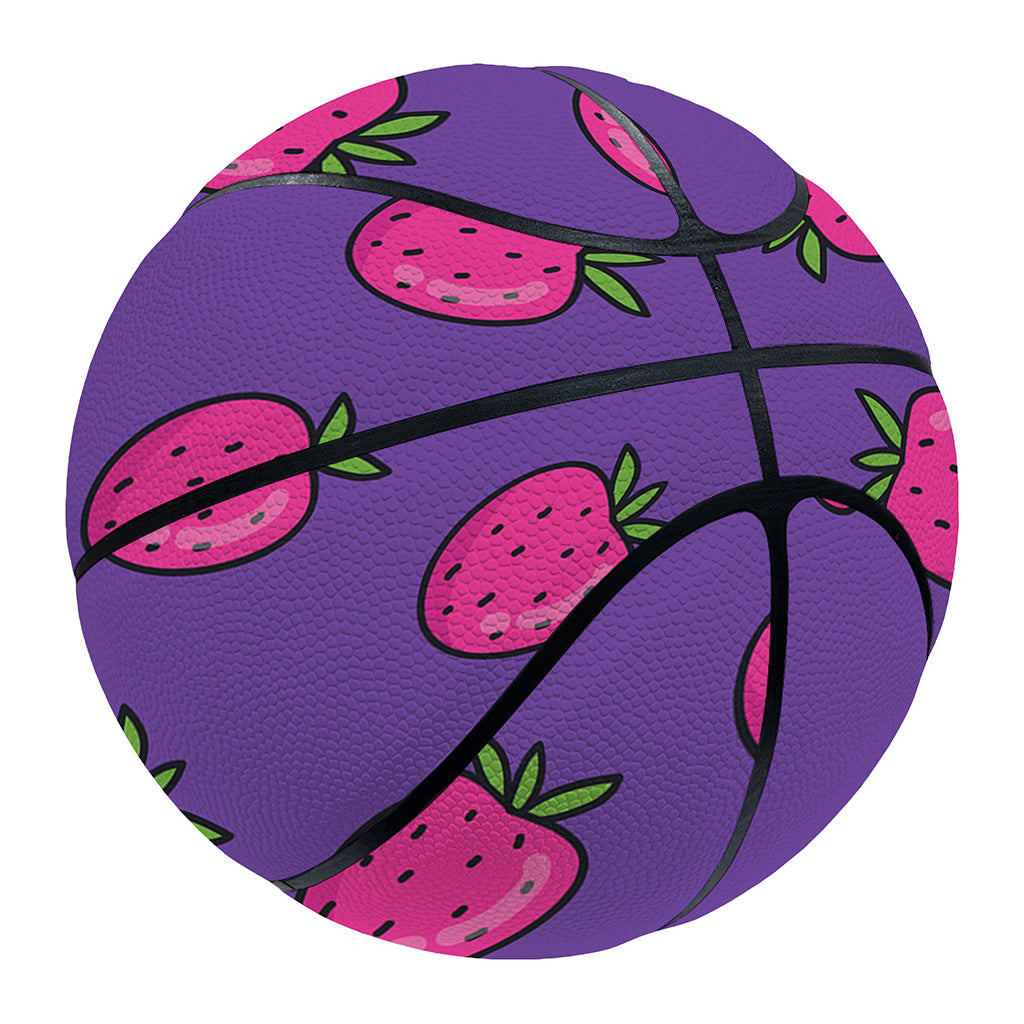 Purple Strawberry Pattern Print Basketball
