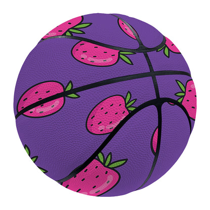 Purple Strawberry Pattern Print Basketball