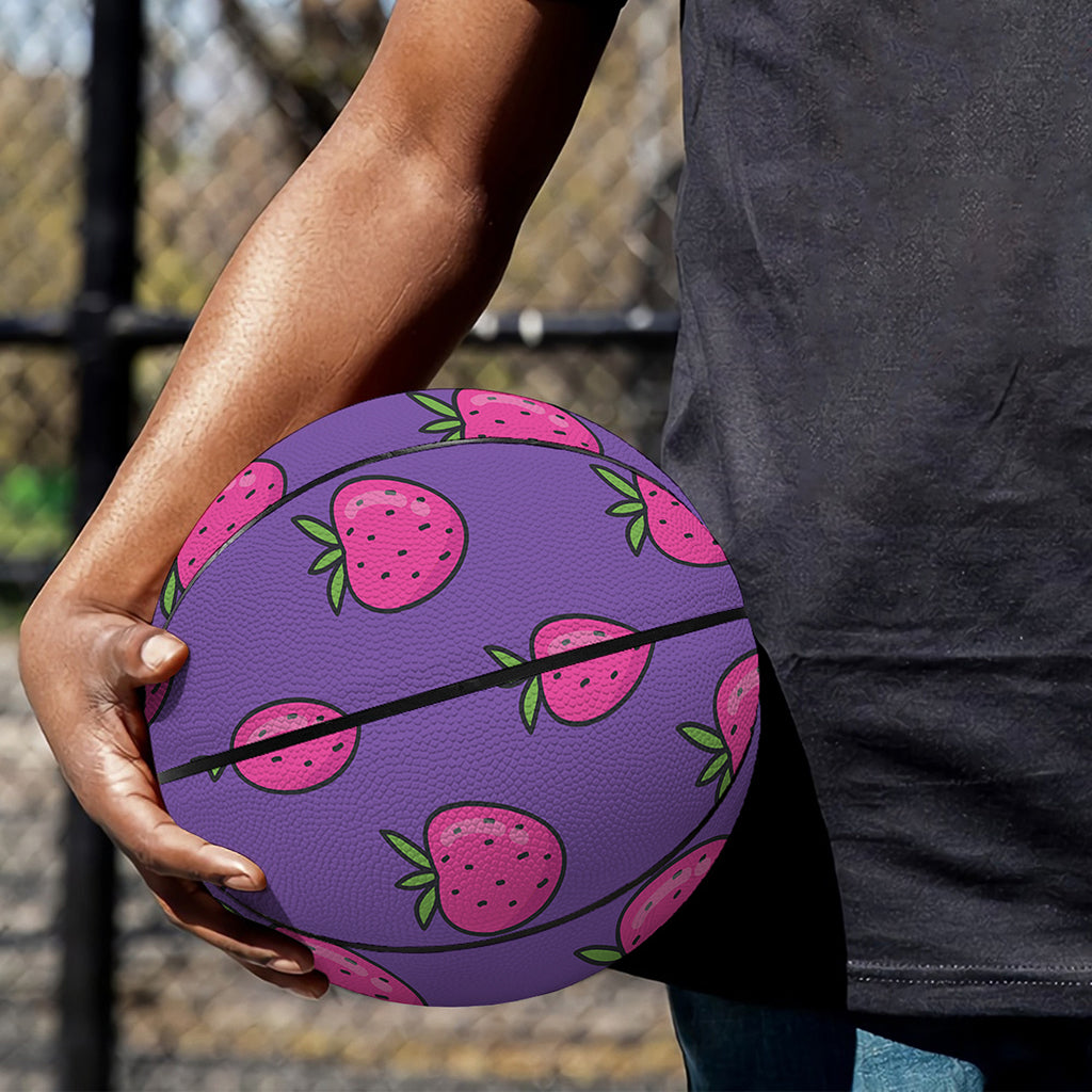 Purple Strawberry Pattern Print Basketball