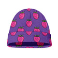 Purple Strawberry Pattern Print Beanie