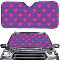 Purple Strawberry Pattern Print Car Windshield Sun Shade