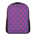 Purple Strawberry Pattern Print Casual Backpack