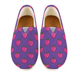 Purple Strawberry Pattern Print Casual Shoes