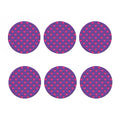 Purple Strawberry Pattern Print Coaster Set