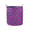 Purple Strawberry Pattern Print Collapsible Laundry Basket