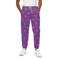 Purple Strawberry Pattern Print Cotton Sweatpants