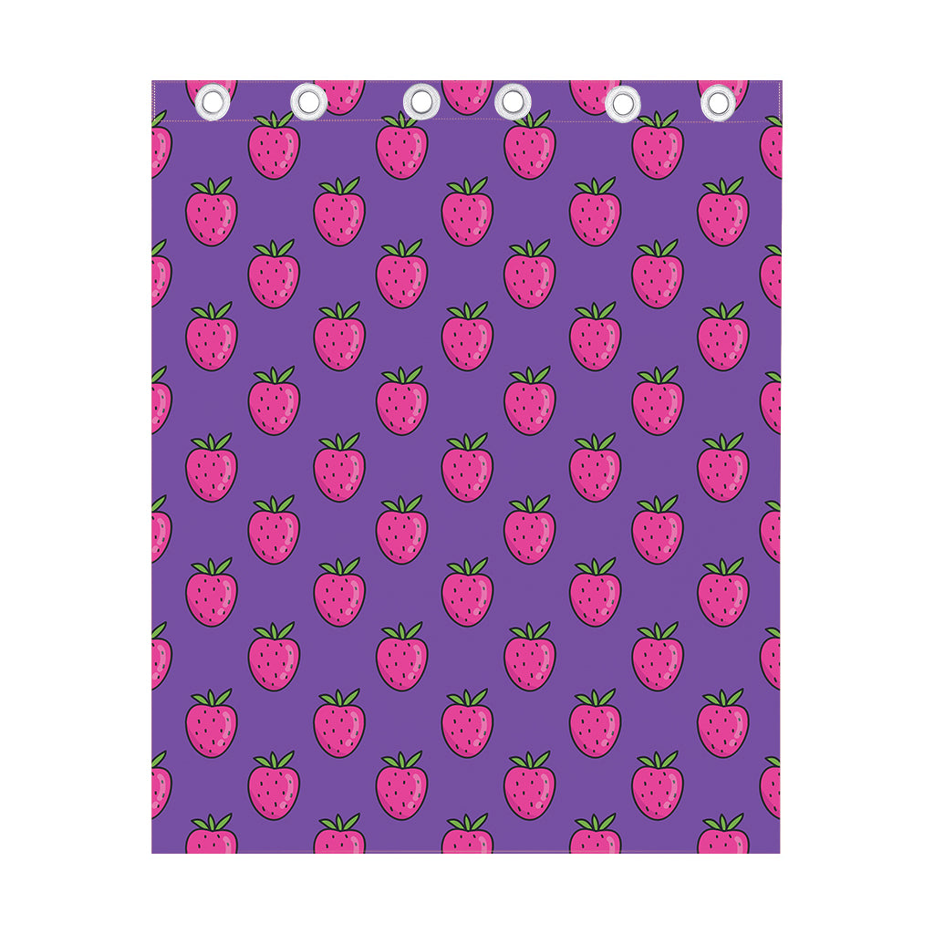 Purple Strawberry Pattern Print Curtain
