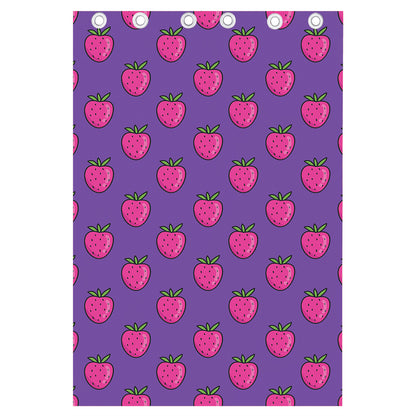 Purple Strawberry Pattern Print Curtain