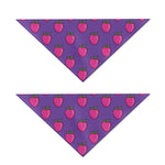 Purple Strawberry Pattern Print Dog Bandana