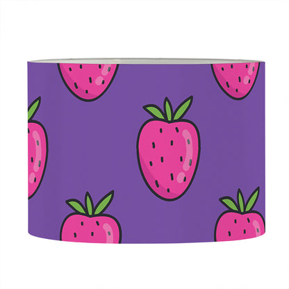 Purple Strawberry Pattern Print Drum Lamp Shade
