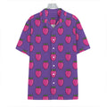 Purple Strawberry Pattern Print Hawaiian Shirt