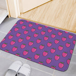 Purple Strawberry Pattern Print Indoor Door Mat